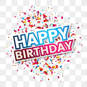 happy birthday confetti  background PNG