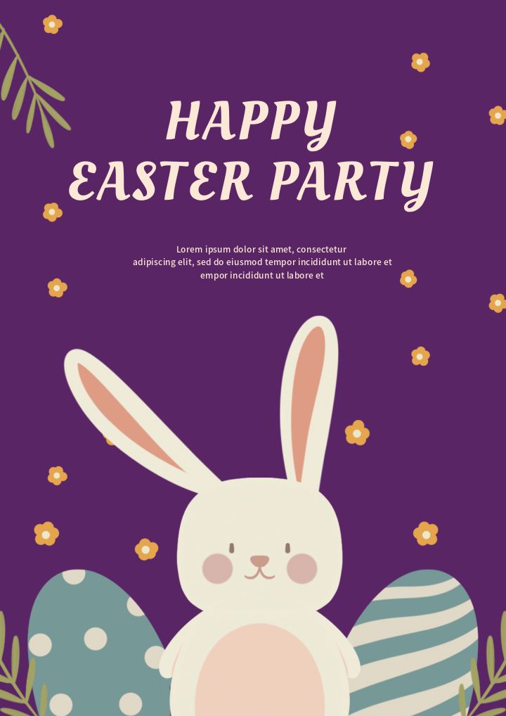 illustrated flowers with the easter bunny