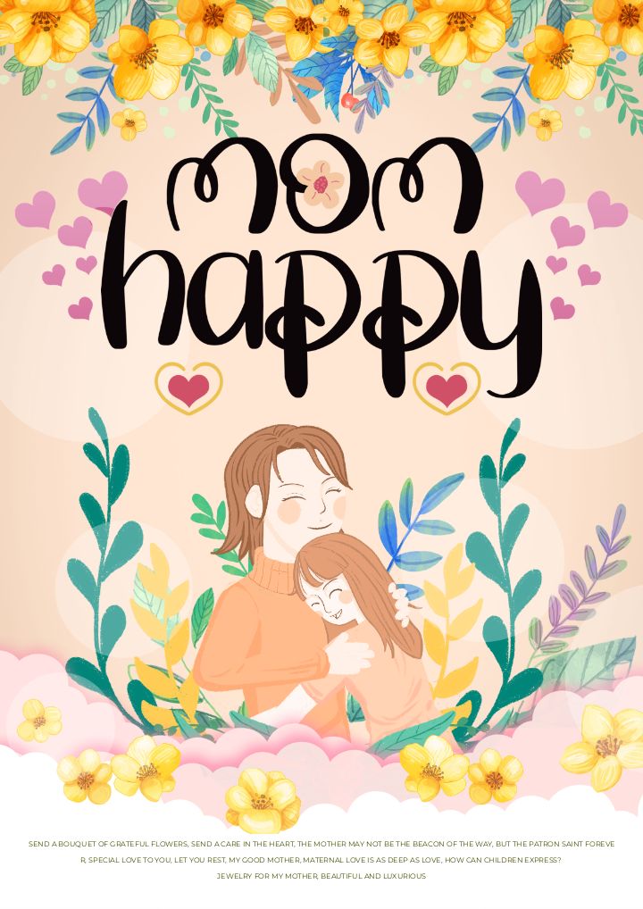 pink flower mother's day card