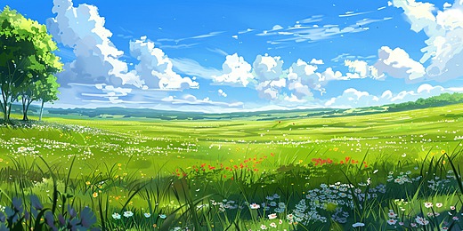 3d anime background with green field images, 3d Anime Background, With Green Field Images, Field Background image