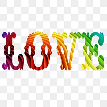 3d rainbow color love font PNG