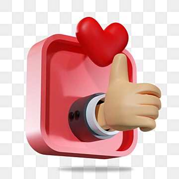 3d social media icon with like and love, Social Icons, Like Icons social media marketing clipart hd png
