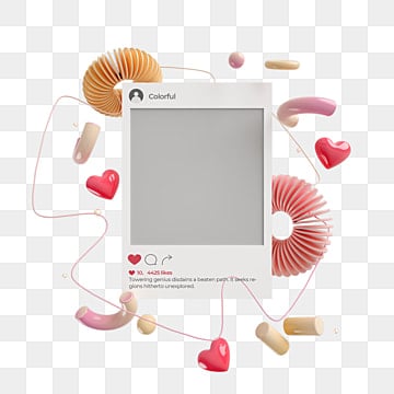 abstract love graphic ins social 3d element, Social, 3d elements abstract 3d vector