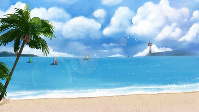beach wave sky seagull, Lighthouse, Blue Sky beach sky hd transparent