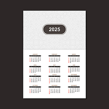 calendar design 2025 ornamental pattern vector Template