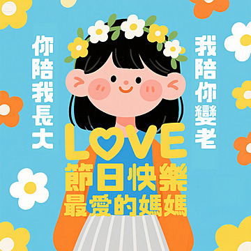 cartoon cute illustration favorite mom happy holidays happy mothers day social media advertising Template