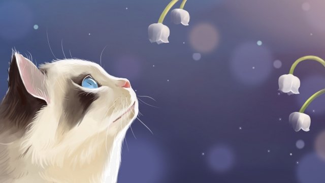 cat cute pet lily of the valley, Pink Purple, Hand Painted lily of the valley png transparent