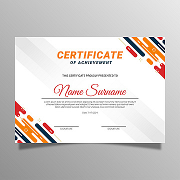 certificate border with modern geometric corner shape style vector Template