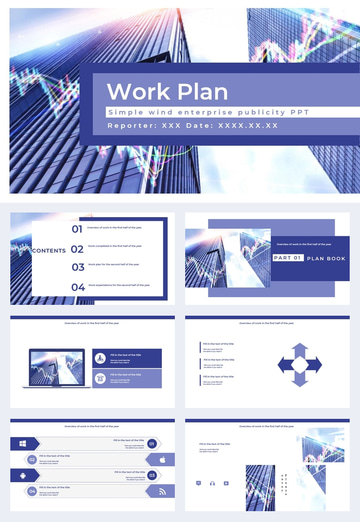creative work plan ppt template for the second half of the year