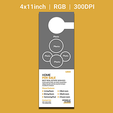 fresh door hanger design Template