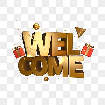 golden texture three dimensional word welcome welcome element PNG