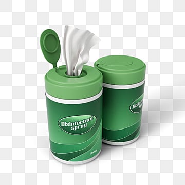 green canned disinfection wipes 3d elements, Disinfection Wipes, Jar green elements 3d transparent png
