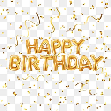 happy birthday gold confetti with golden font decoration birthday happy celebration png, Birthday, Happy gold confetti birthday vector hd png images