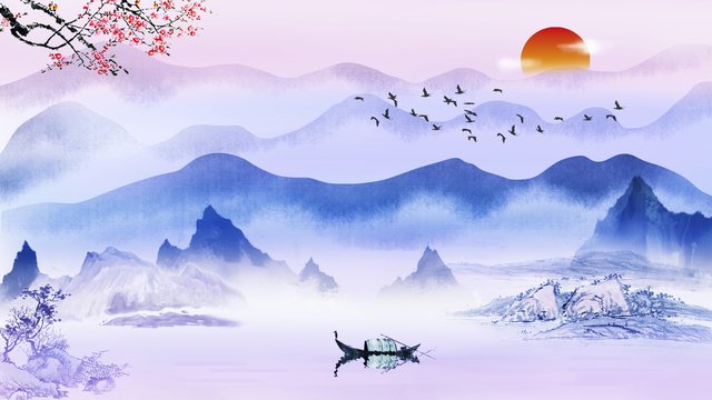 ink chinese style scenery healing hand painted illustration, Ink Painting, Chinese Style chinese style ink png picture