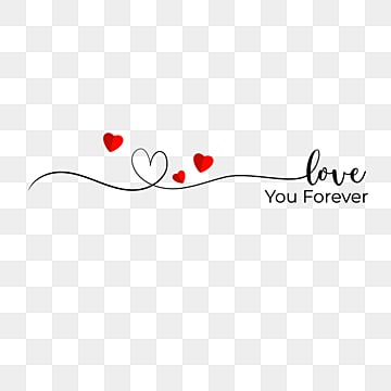 love you forever text with heart ornament, Typography, Love, Text PNG and Vector