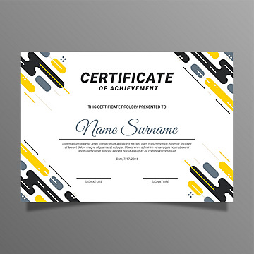 modern geometric shape certificate border frame with style in the corner vector Template