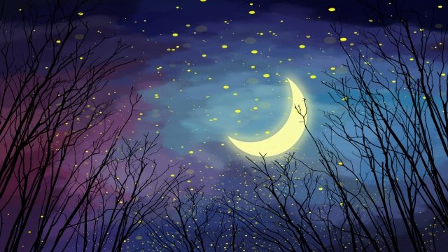 night forest moon starry sky, Beautiful, Silhouette starry night sky png transparent