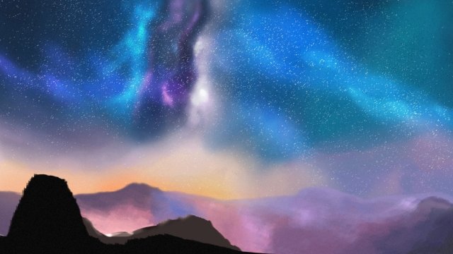 night hill galaxy starlight, Aurora, Sky starlight night png transparent