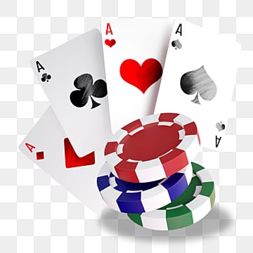 poker coin and card full house for casino gambling 3d render assset, Gambling, Game rendered 3d vector