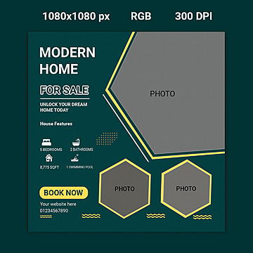 real estate social media post design Template