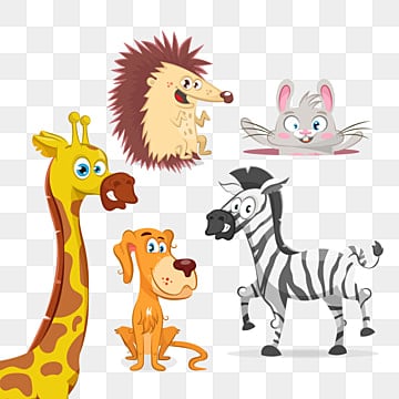 set of animals giraffe zebra dog rabbit and hedgehog zoo animals clipart animals animal png, Zoo Animals Clipart, Animals animals hedgehog vector hd png images