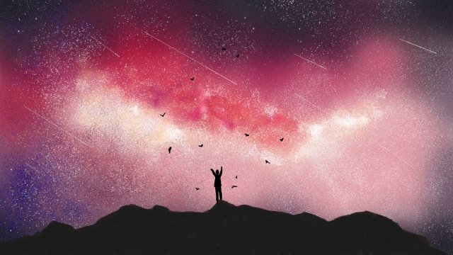 sky night sky starry sky galaxy, Meteor, Natural Illustration starry sky png picture