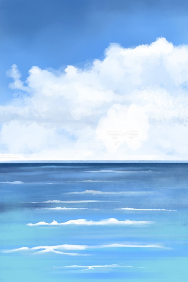 sky ocean hand painted blue, Clouds, Sky ocean sky white transparent