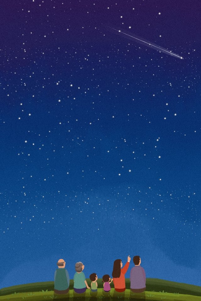 star starry sky meteor night, Grassland, Grass starry night sky png image
