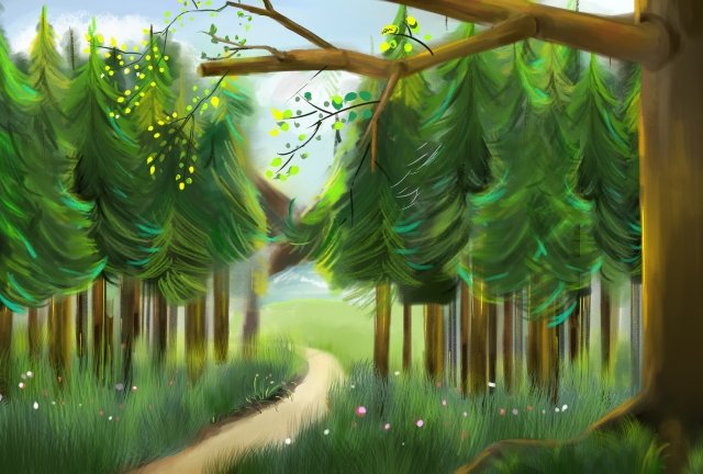 step on forest green background green leaves, Spring, Layering green forest png image