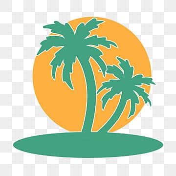 summer green coconut tree element svg, Svg, Element coconut palm tree clipart hd png