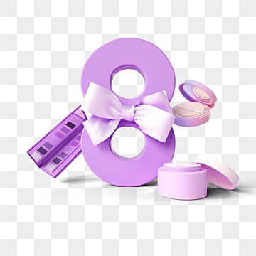 three dimensional purple womens day promotion, Womens Day, 3 three dimensional hd transparent