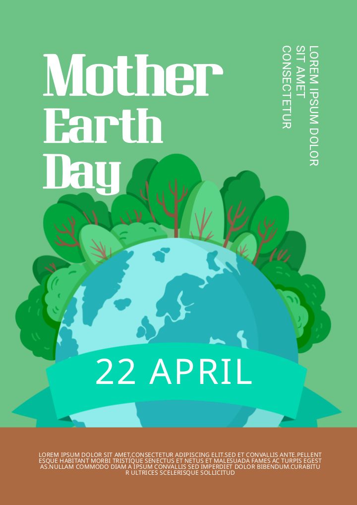 simplicity and sustainability earth day flyer with textured design