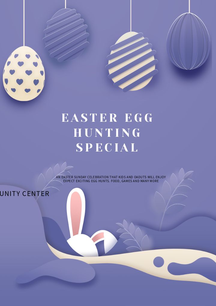 simplistic easter blue festival poster