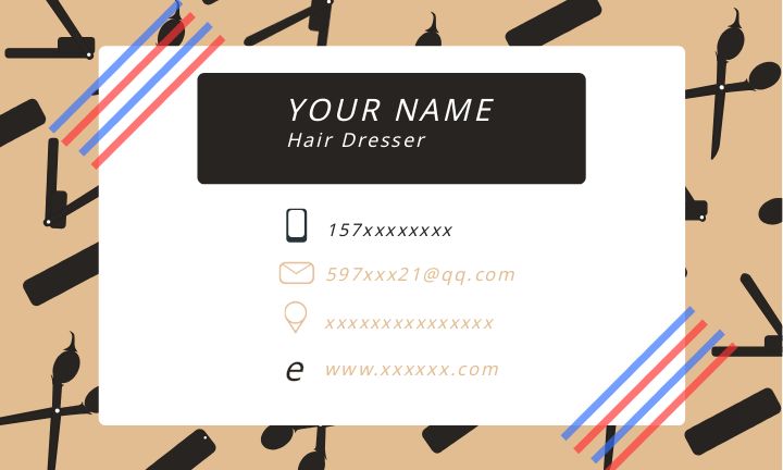 stylish hairstyle business card