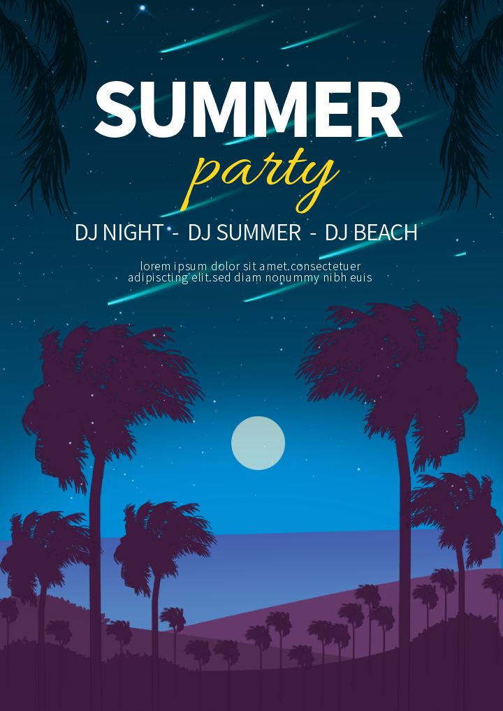 summer evening landscape poster