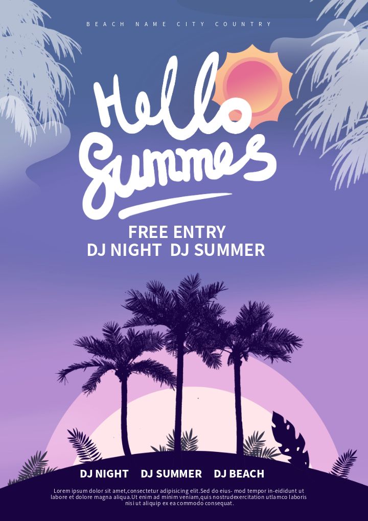 summer night scene poster