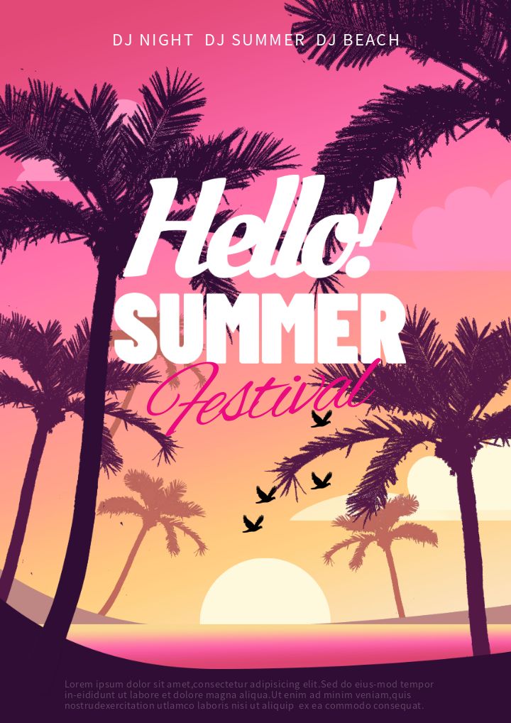 summer sunset landscape poster