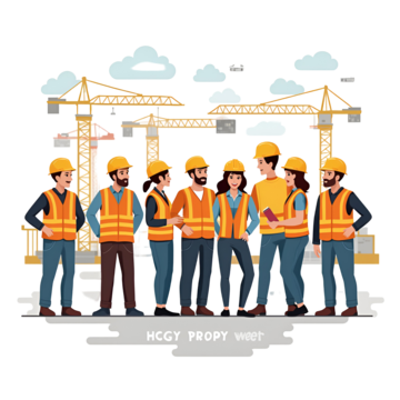 a group of professionals dressed in safety gear celebrating labor day with pride and recognizing the dedication workers around world, Labor Day 2025, International Labor Day, Happy Labor Day 2025 PNG Image and Clipart