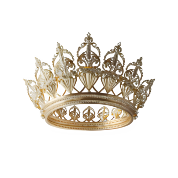 a sumptuous 3d crown made of gold with sparkling jewels in an empty room crown 3d king crown png, Crown, 3d, King Crown PNG Image and Clipart