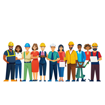 an artistic illustration showcasing spanish workers with tools and banners on labor day, Labor Day 2025, International Labor Day, Happy Labor Day 2025 PNG Image and Clipart