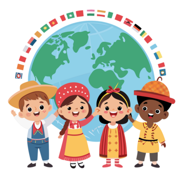 children s day unity   kids from around the world holding hands with a colorful globe, Global Unity, Diverse Children, Children S Day PNG Image and Clipart
