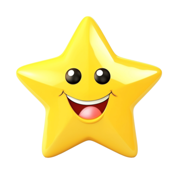 cute star with smiling face 3d star 3d-rendering kawaii png, Star, 3d-rendering, Kawaii PNG Image and Clipart