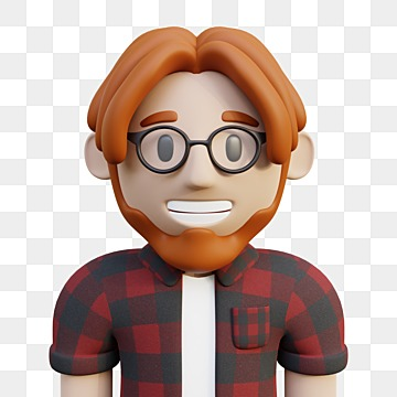 3d rendering half body bearded male character wearing eyeglasses and red flannel, 3d Illustrations, 3d Character rendered 3d images hd