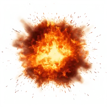 flame burning sparks splash broken bomb explosion realistic photography decorative pattern explode flame gunpowder png, Explode, Flame, Gunpowder PNG and PSD