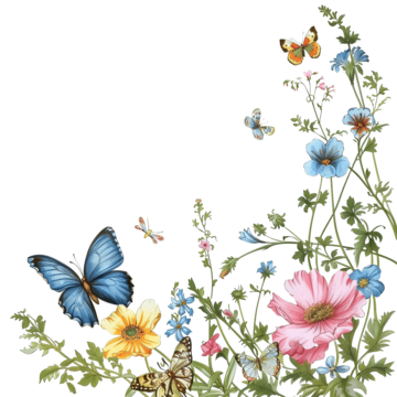 flowers and butterflies in spring spring hills flowers png, Spring, Hills, Flowers PNG Image and Clipart