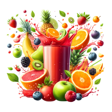 fruit juice splash with flying fruits fruit juice splash with flying fruits fruit juice splash fruit juice glass png, Fruit Juice Splash With Flying Fruits, Fruit Juice Splash, Fruit Juice Glass PNG Image and Clipart