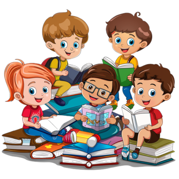 group of kids reading books and clip art children beautiful transparent png, Children, Beautiful, Transparent PNG Image and Clipart