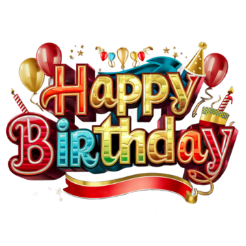 happy birthday decorative text with balloons and party elements happy birthday decorative text party elements png, Happy Birthday, Decorative Text, Party Elements PNG Image and Clipart