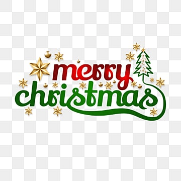 merry christmas png text wishings with tree and stars PNG