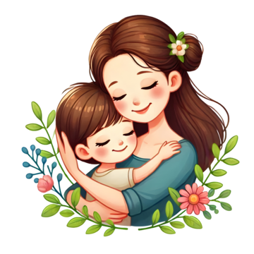 mothers day clipart mother hugging her child with flowers, Mother S Day Clipart, Mother S Day, Mother Hugging Her Child With Flowers Clipart PNG Image and Clipart